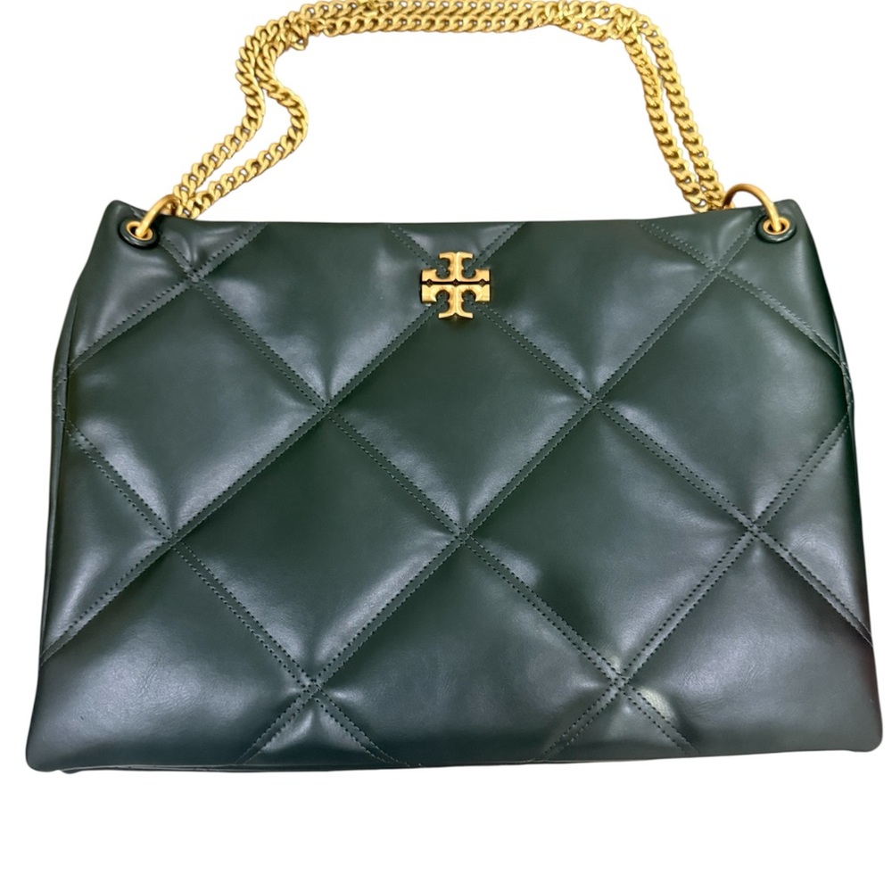 Tory Burch Dark Green Quilted Shoulder Bag